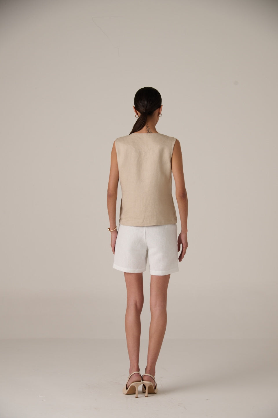 Linen Shorts - Women - Soft Ivory