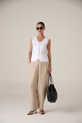 Linen Waistcoat soft ivory