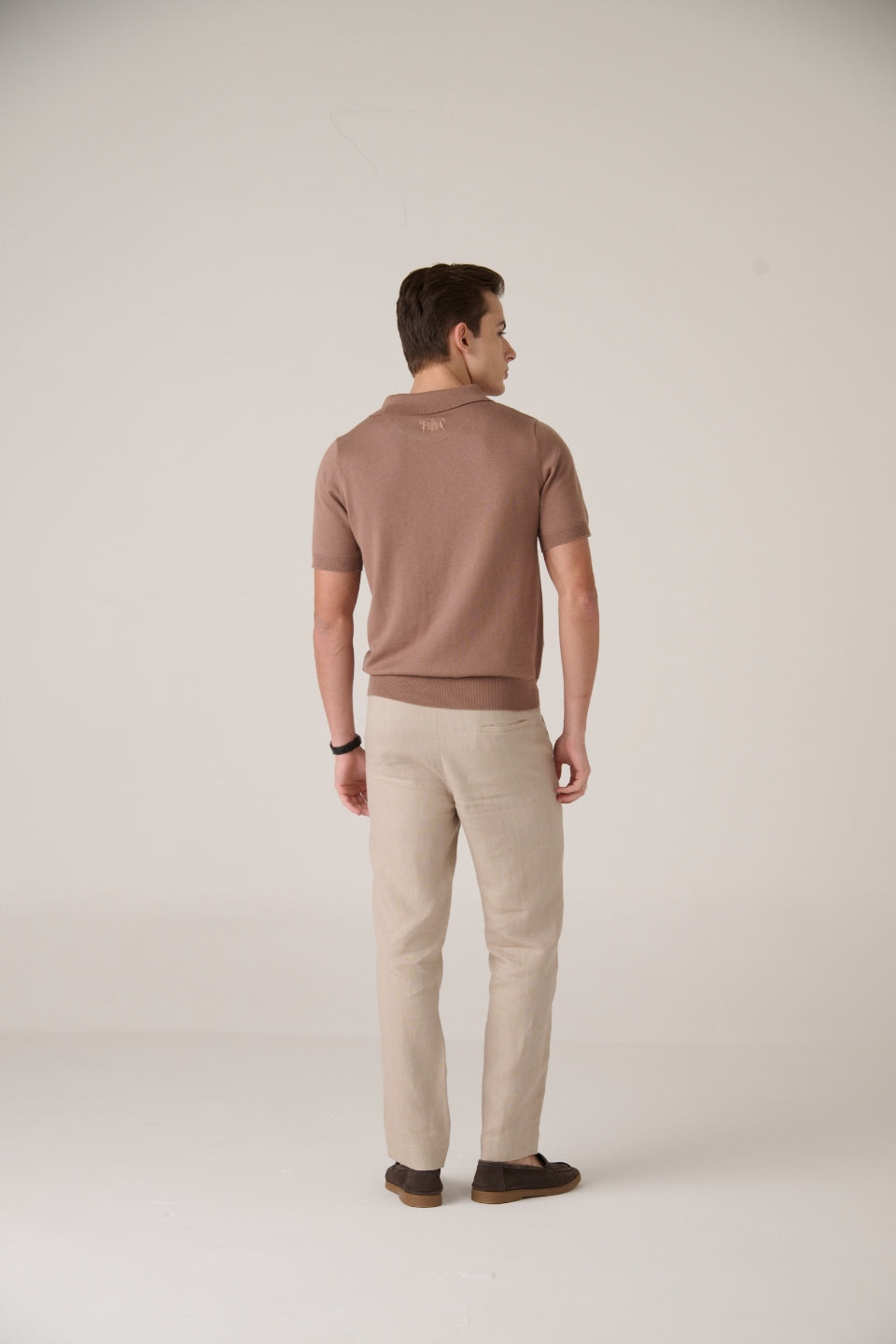 Linen Trousers Warm Khaki Blend Polo Sandstone brown