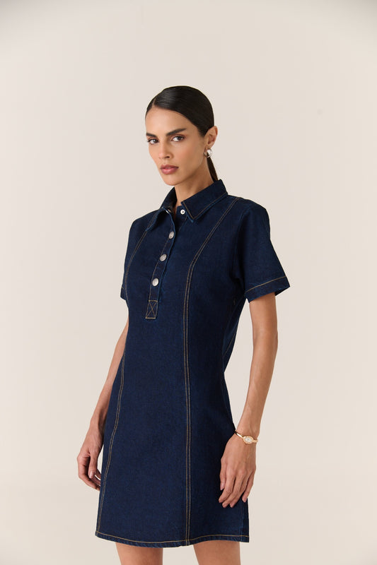 Monture Heritage Linen Denim Dress - Women