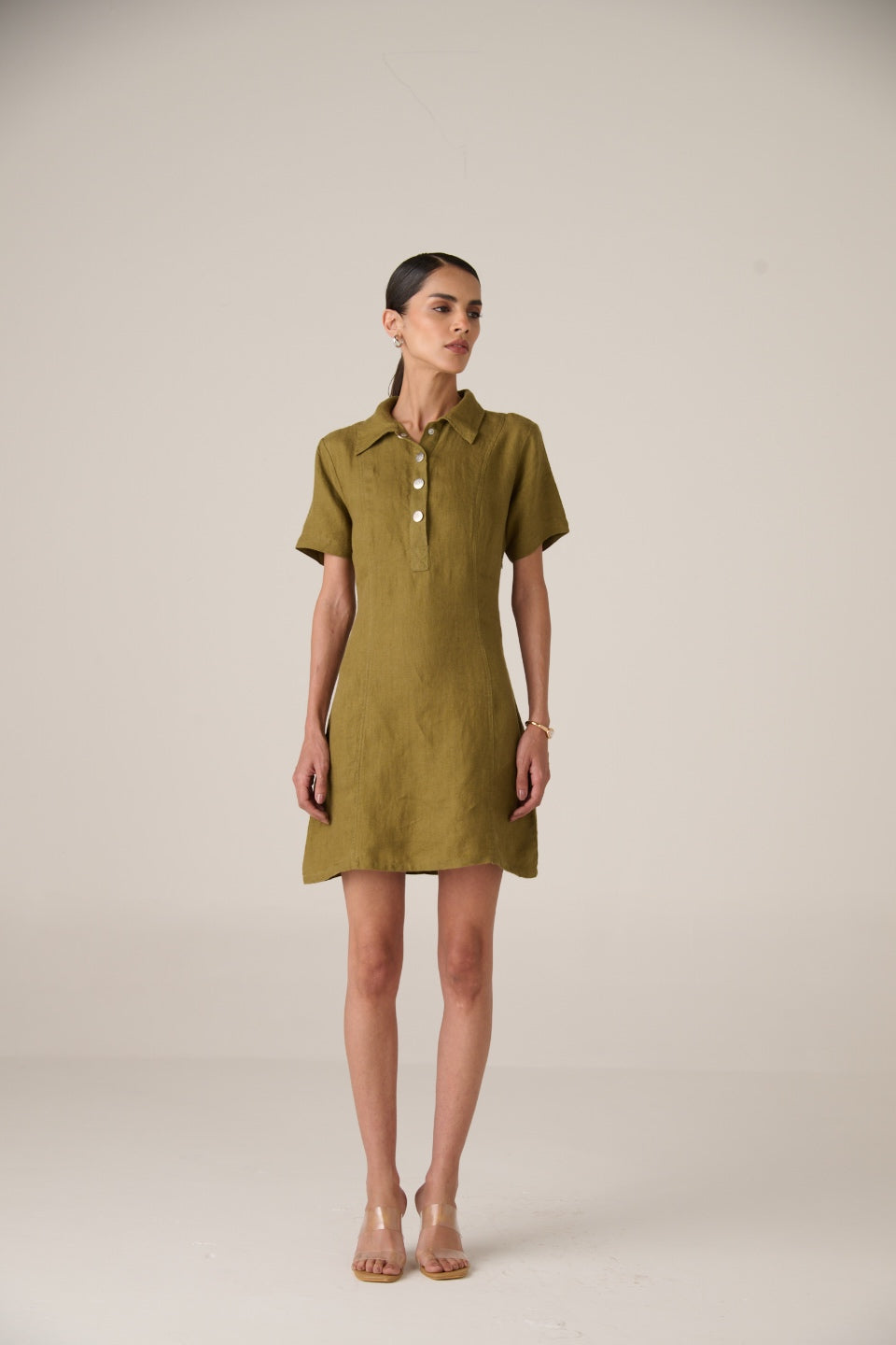 Linen Dress - Women - Heritage Olive