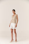 Como Herringbone Linen Shorts - Women
