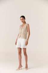  Linen Shorts - Women - Soft Ivory