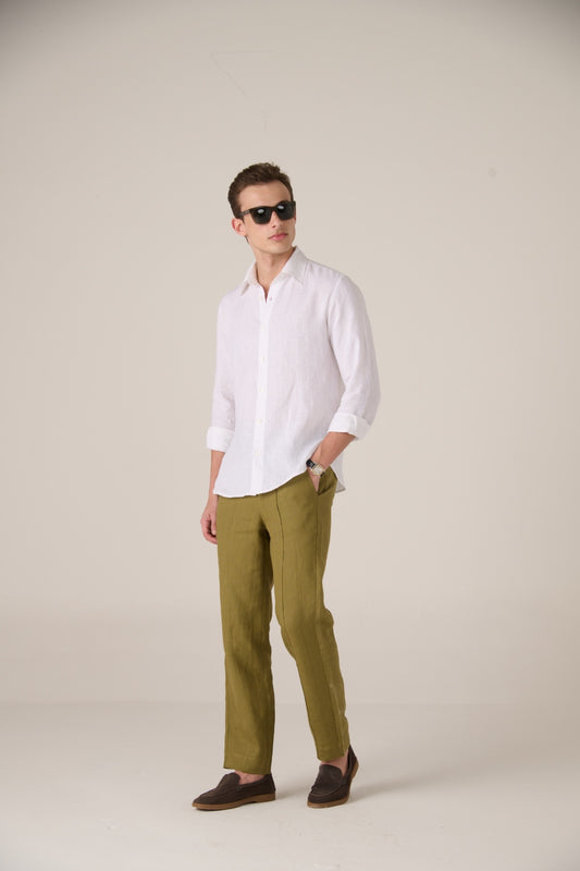 Linen Trousers Heritage olive Linen Shirt