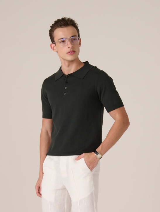 Linen Trousers Soft ivory Blend Polo Forest olive