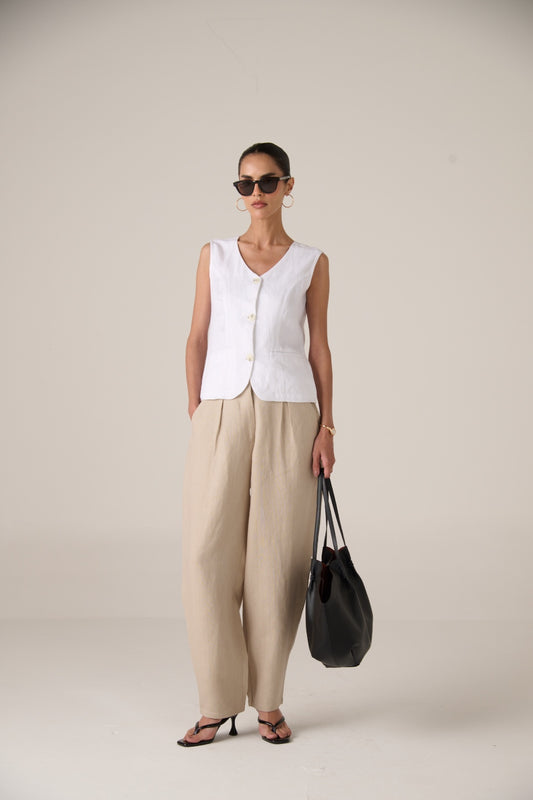 Linen Waistcoat soft ivory