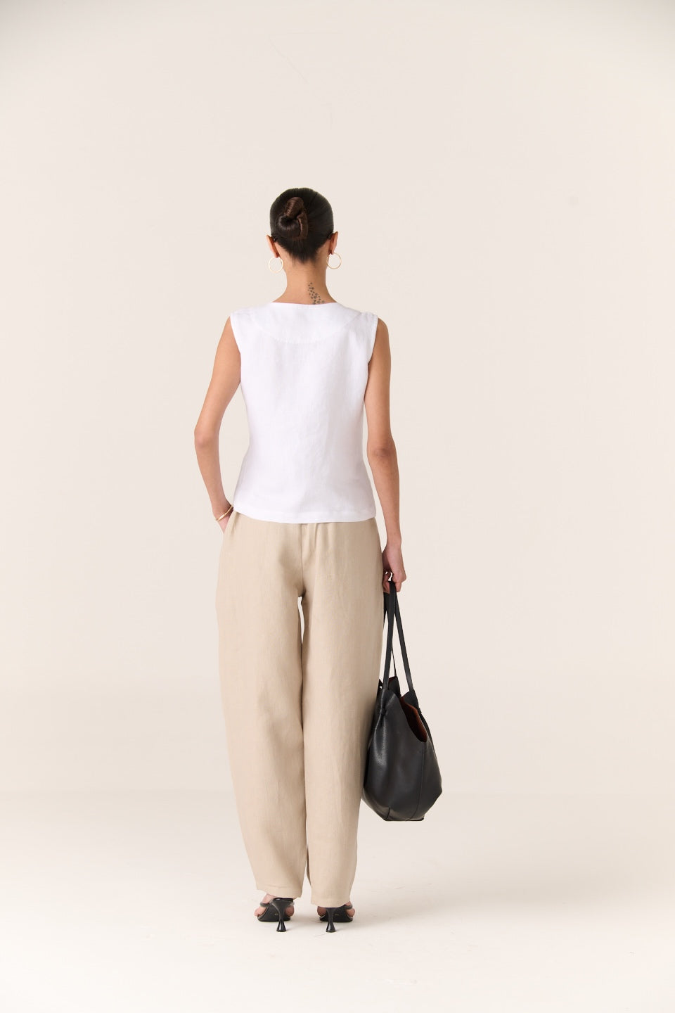  Linen Balloon Trousers - Women - Warm Khaki