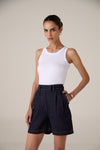 Heritage Linen Denim Shorts - Women