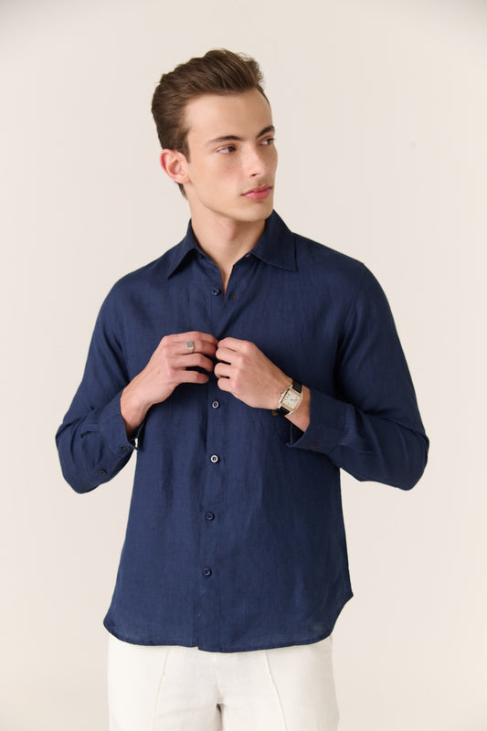 Linen Shirt Coastal navy