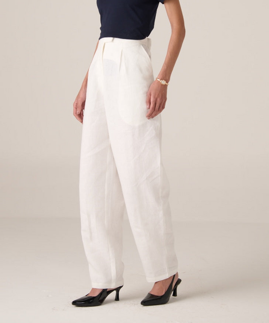  Linen Balloon Trousers - Women - Soft Ivory