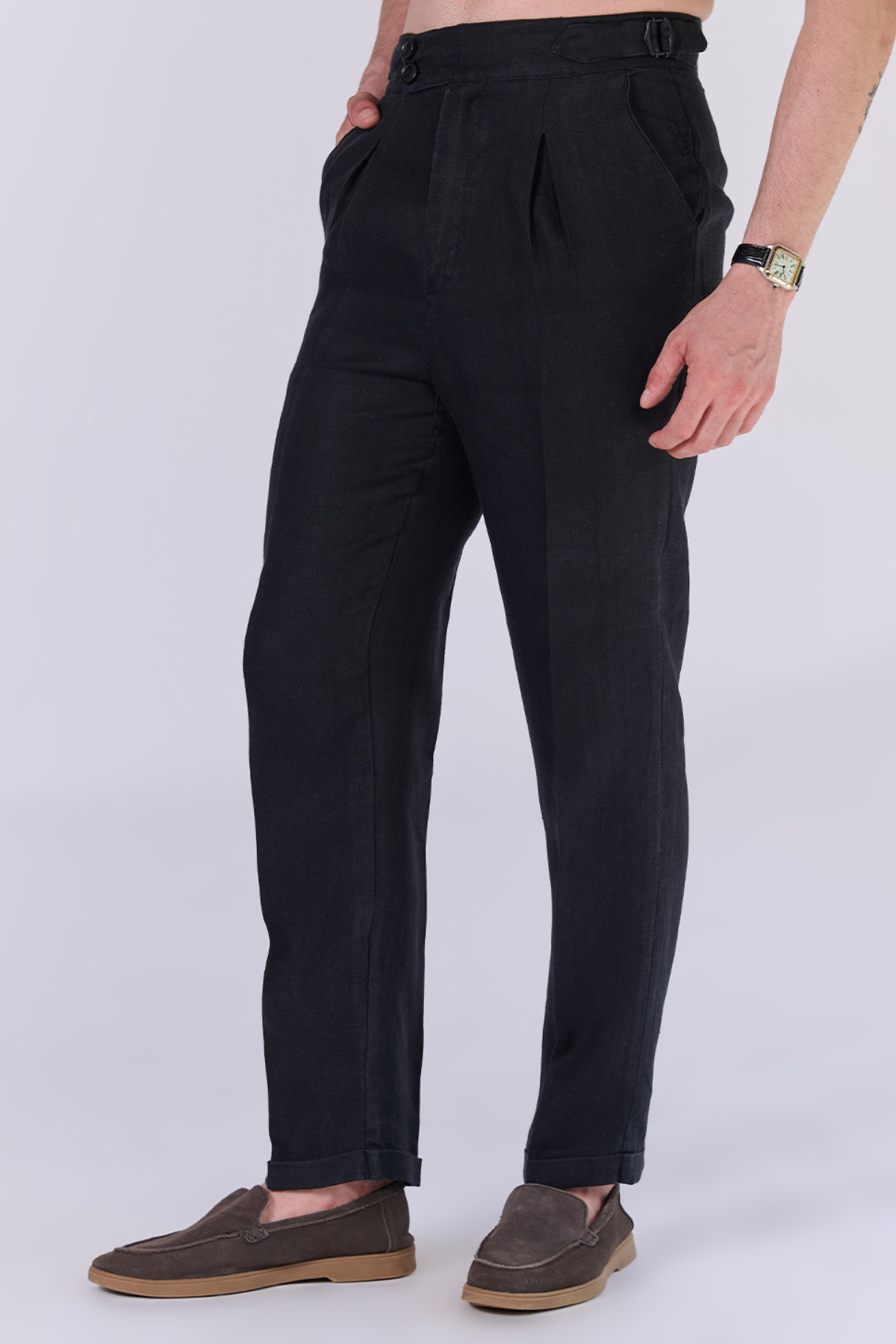 Monture Herringbone Italian Linen Trousers - Men