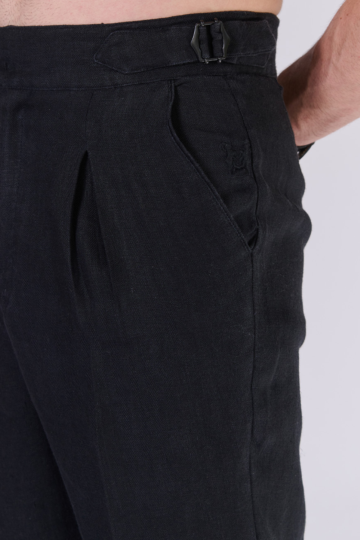 Monture Herringbone Italian Linen Trousers - Men