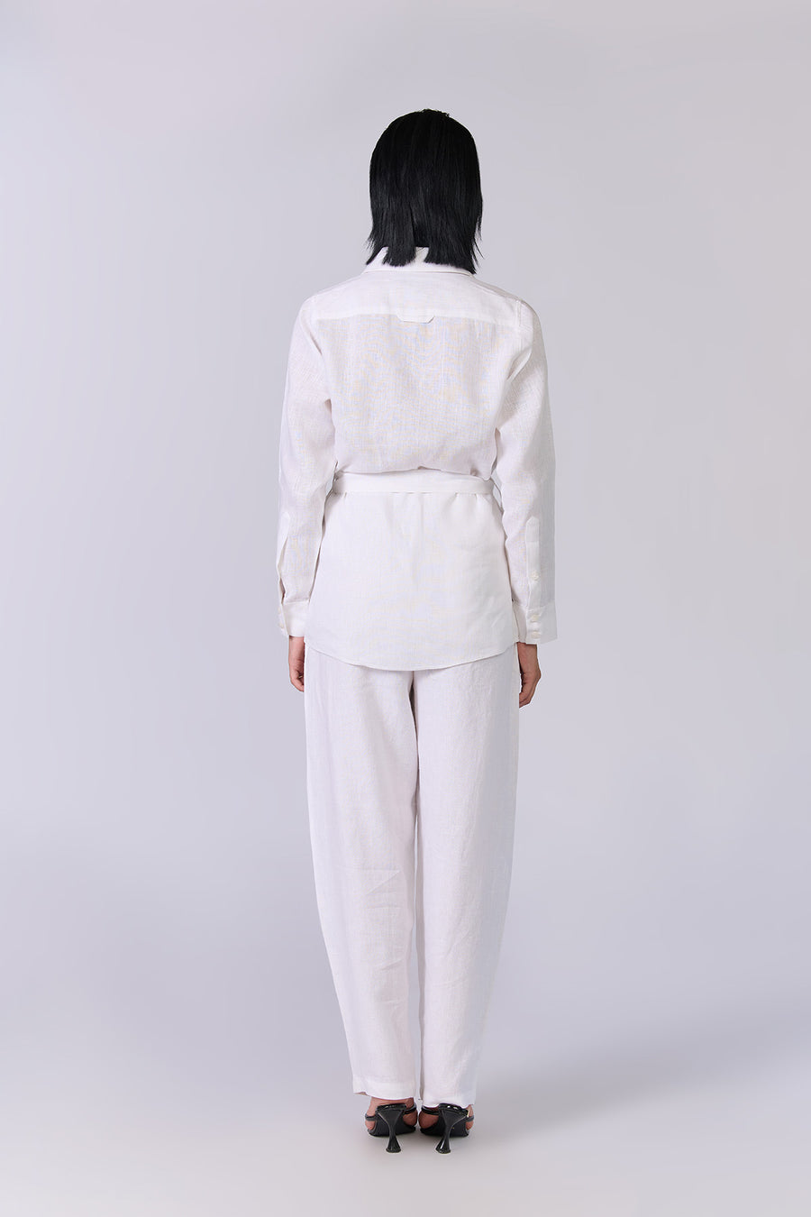Monture Belted Hemp Shirt for women in soft ivory — image 4