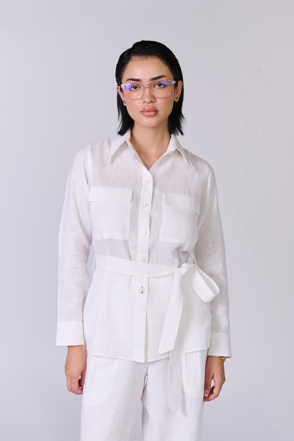 Belted Hemp Shirt - Women