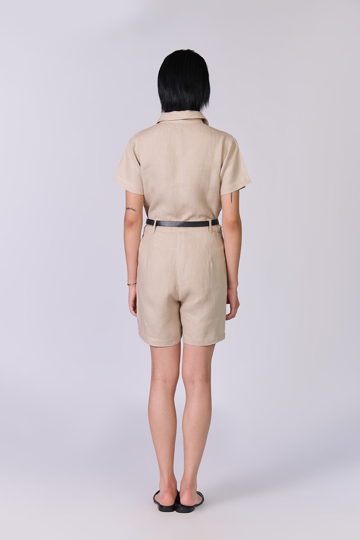 Monture Twill Linen Playsuit - Women