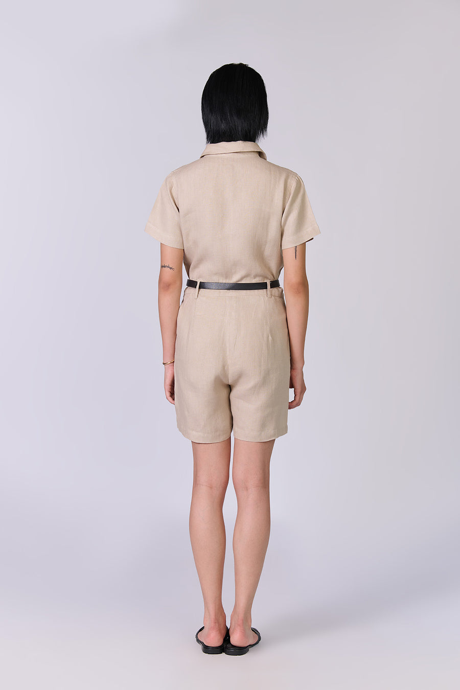 Twill Linen Playsuit - Women