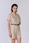 Twill Linen Playsuit - Women