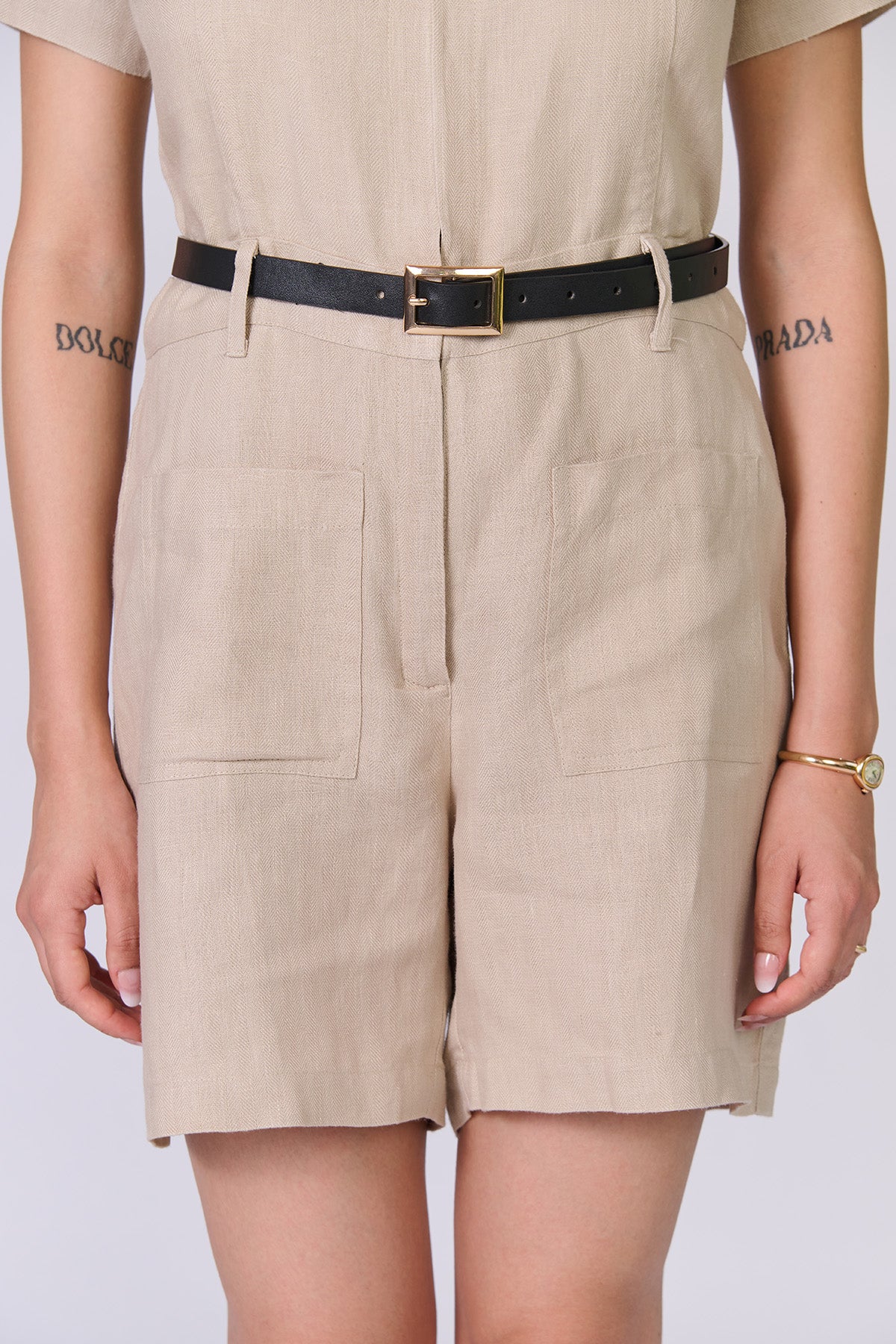 Monture Twill Linen Playsuit - Women