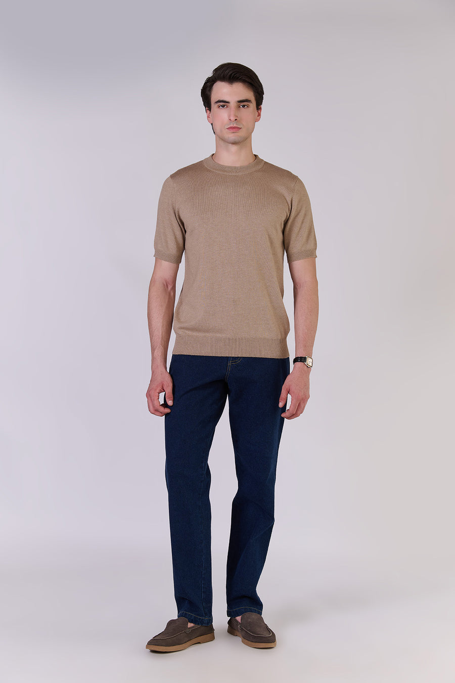Monture Signature Blend T-Shirt for men in warm khaki — image 3