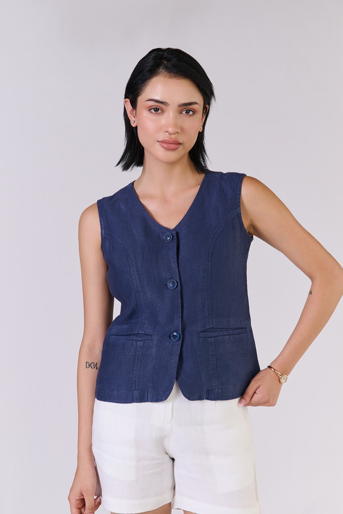 Monture Milano Linen Waistcoat - Women