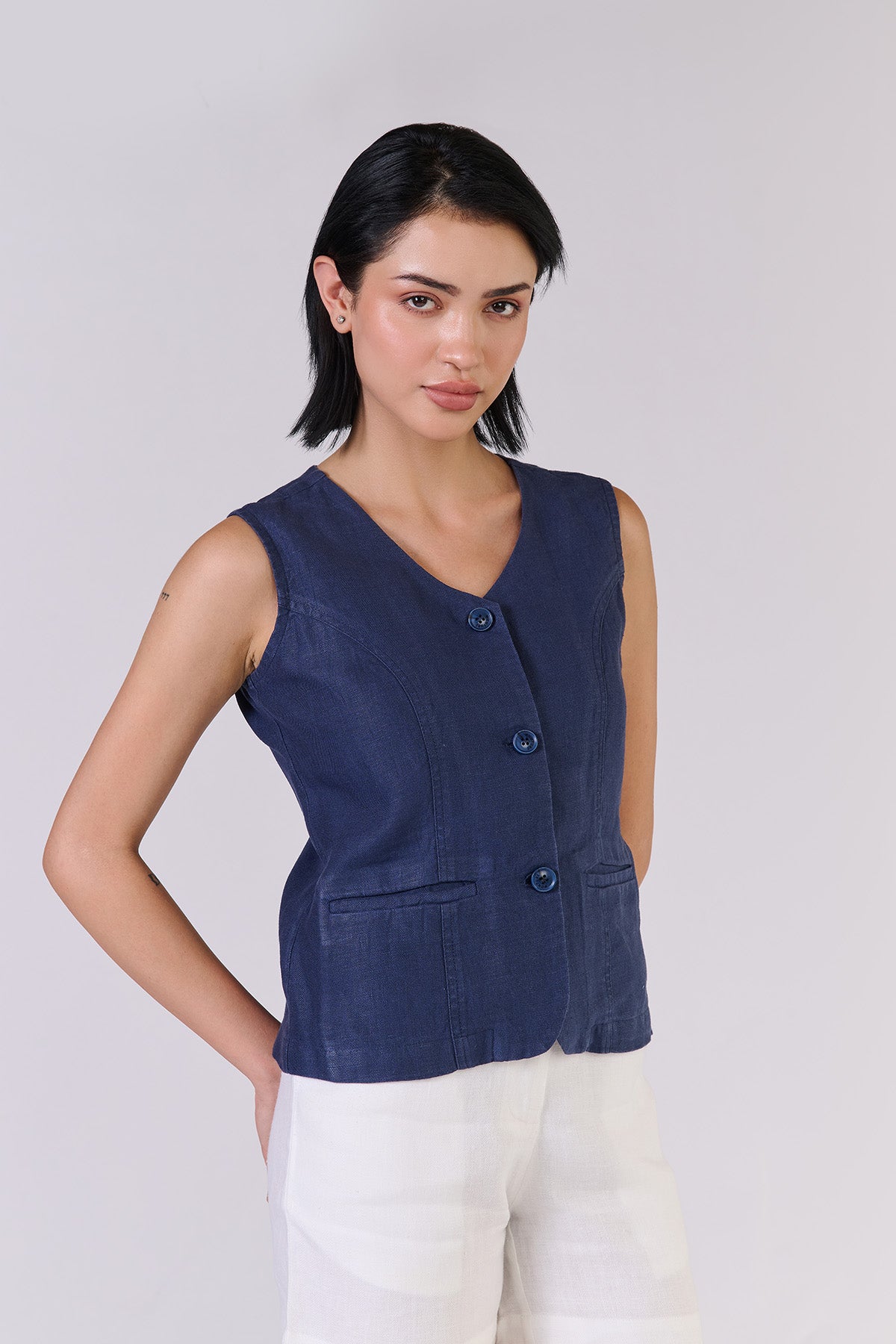 Monture Milano Linen Waistcoat - Women