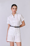Twill Linen Playsuit - Women
